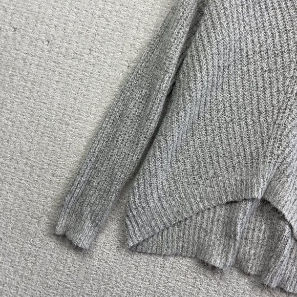 JDY Jacqueline De young Crochet knitted long sleeve Light Grey Jumper Women Sz S - Picture 2 of 15